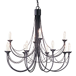 Люстра черного цвета ручной работы с канделябрами и переплетенной проволочной драпировкой Elstead Lighting варинант исполнения - 1 | Loft Concept в Орле
