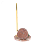 Часы настольные с шариковой металлической ручкой из натурального камня Stone Clock варинант исполнения - 9 | Loft Concept в Орле