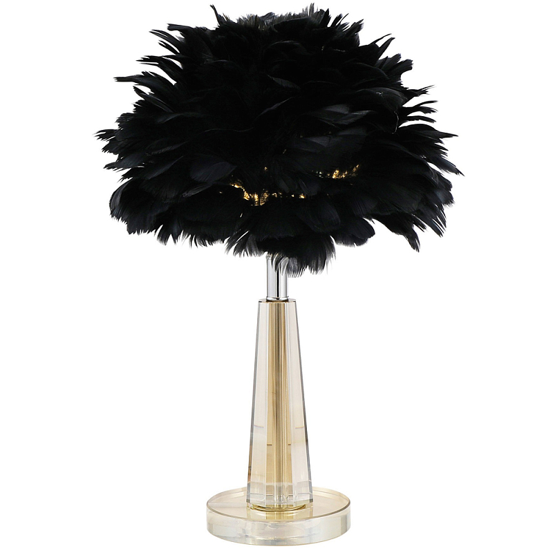 Настольная лампа с перьями Plumage Black Table Lamp Хром Черный Прозрачный Настольная лампа с перьями Plumage Black Table Lamp Хром Черный Прозрачный в Орле | Loft Concept