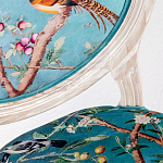 Стул из массива бука бирюзовый с изображением птиц и цветов Turquoise Beige Chinoiserie Peach Garden Chair варинант исполнения - 2 | Loft Concept в Орле