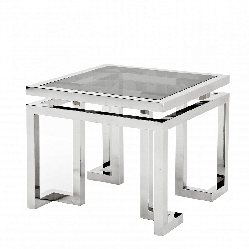 Приставной стол Eichholtz Side Table Palmer Нержавеющая сталь Дымчатый (Smoke) в Орле | Loft Concept 