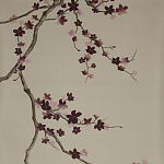 Обои ручная роспись Cherry Tree Special Colourway on Icefield dyed silk варинант исполнения - 2 | Loft Concept в Орле