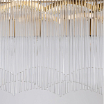 Люстра прямоугольная на цепях с прозрачными трубками и волнистым краем Nembus варинант исполнения - 5 | Loft Concept в Орле