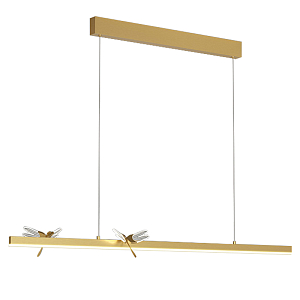 Линейный светильник со стрекозами Dragonfly Linear Chandelier Gold