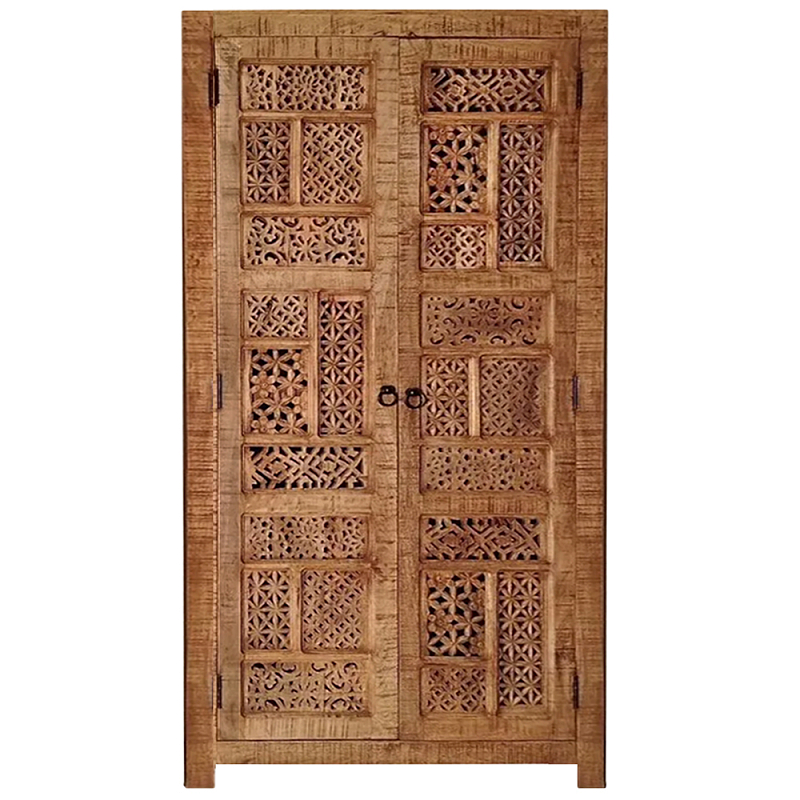 Этнический шкаф с орнаментом резьба из дерева Indian Antique Furniture Коричневый Этнический шкаф с орнаментом резьба из дерева Indian Antique Furniture Коричневый в Орле | Loft Concept