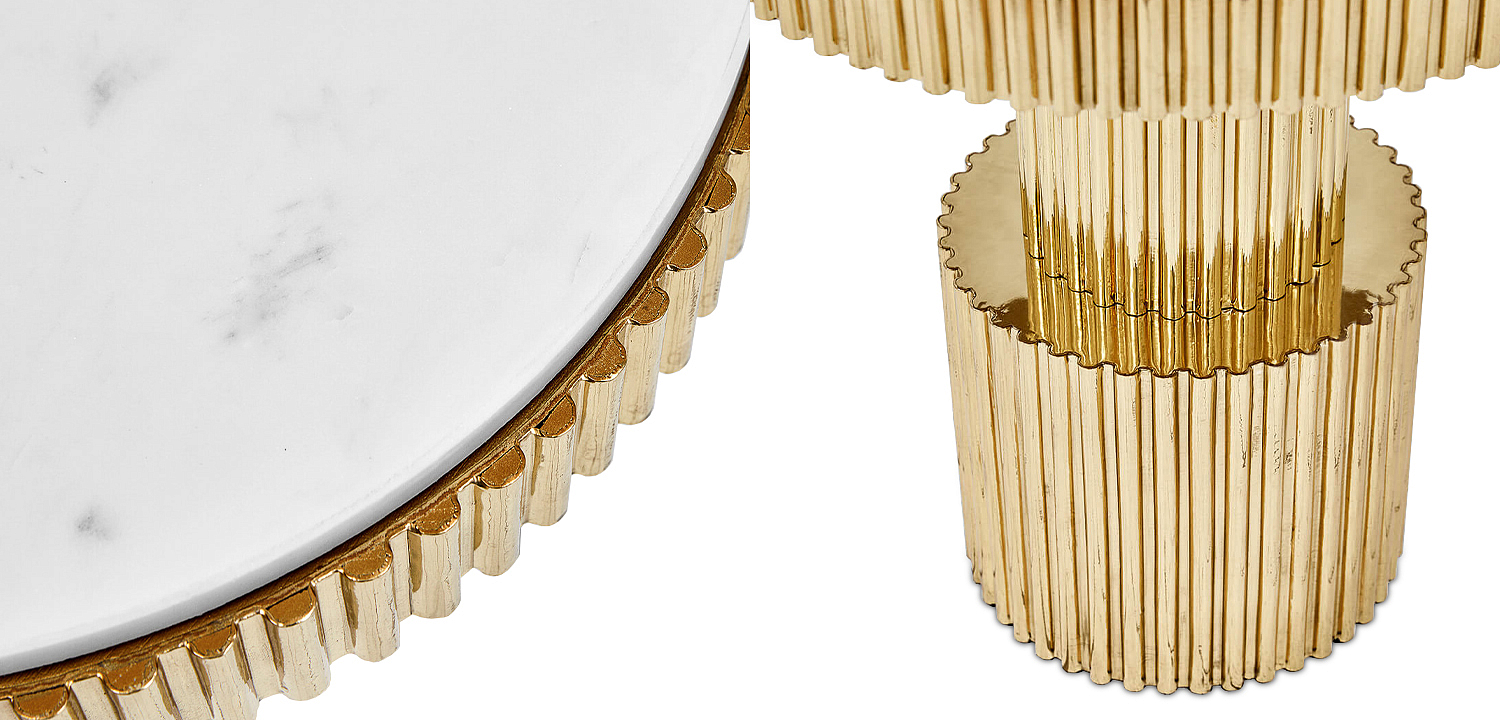 Приставной стол Brass Column Side Table Приставной стол Brass Column Side Table - Loft-Concept в Орле