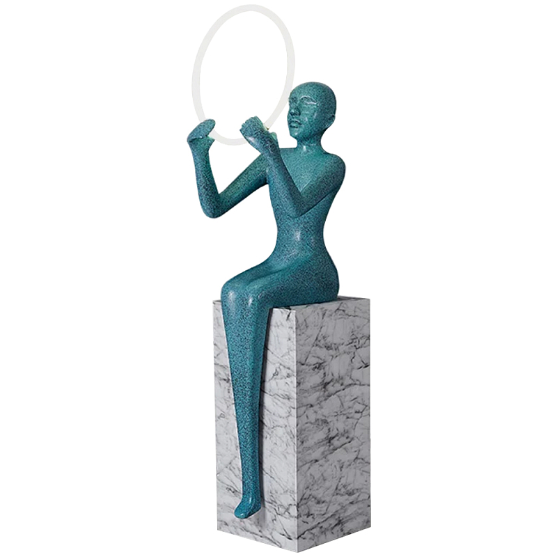 Торшер Statue In The Clouds Floor Lamp Бирюзовый Белый Мрамор Bianco Серый Торшер Statue In The Clouds Floor Lamp Бирюзовый Белый Мрамор Bianco Серый в Орле | Loft Concept