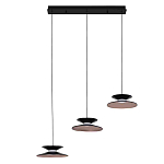 Люстра подвесная с тремя матовыми черными плафонами Obsidian Touch варинант исполнения - 2 | Loft Concept в Орле