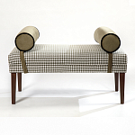 Банкетка Banquette PIED DE POULE с принтом гусиная лапка и бежевыми подлокотниками  варинант исполнения - 3 | Loft Concept в Орле