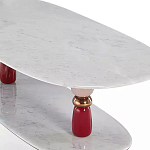 Дизайнерский журнальный стол на 2-х фигурных ножках с подстольем Lycad варинант исполнения - 2 | Loft Concept в Орле