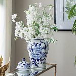 Ваза с крышкой и синим цветочным узором Blue & White Ornament  варинант исполнения - 7 | Loft Concept в Орле