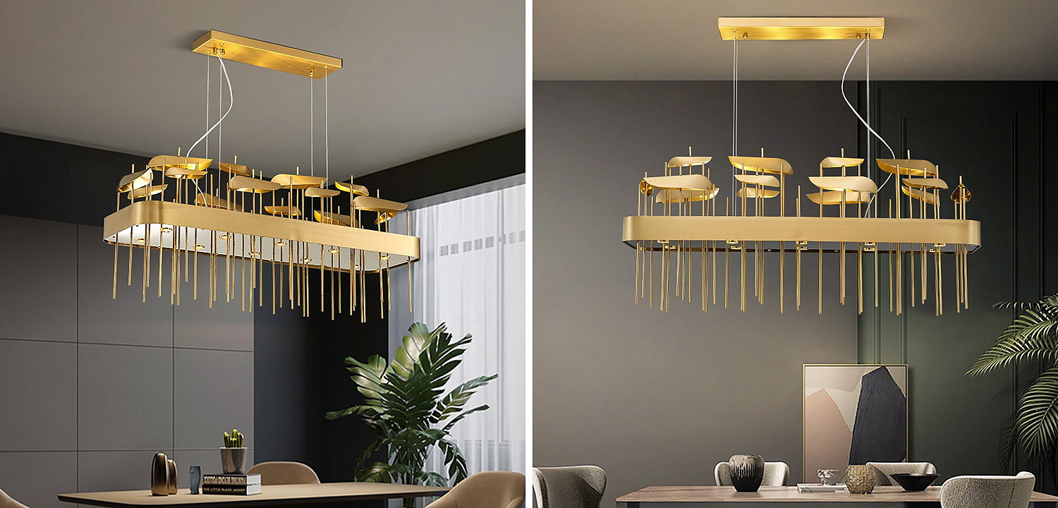 Светодиодная дизайнерская инсталляция ANODINE Perlina Rectangle Chandelier Светодиодная дизайнерская инсталляция ANODINE Perlina Rectangle Chandelier - Loft-Concept в Орле