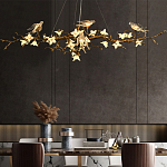 Люстра в виде золотой ветки с цветами и птичками Marvelous Garden варинант исполнения - 4 | Loft Concept в Орле