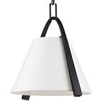 Подвесной светильник в форме конуса с белым тканевым абажуром и чёрным каркасом Stylish Solution варинант исполнения - 3 | Loft Concept в Орле