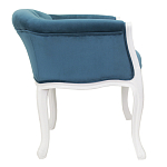 Кресло низкое в стиле прованс Louis French Armchair white and blue velour варинант исполнения - 1 | Loft Concept в Орле