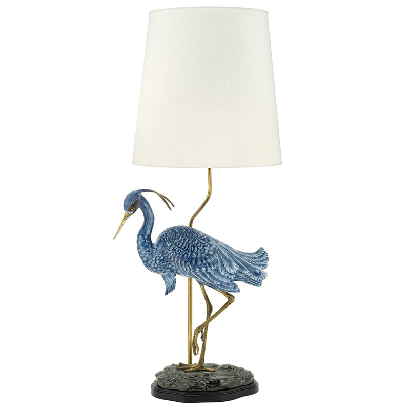 Настольная лампа ABHIKA LAMPTABLE HERON Голубой Золотой в Орле | Loft Concept 