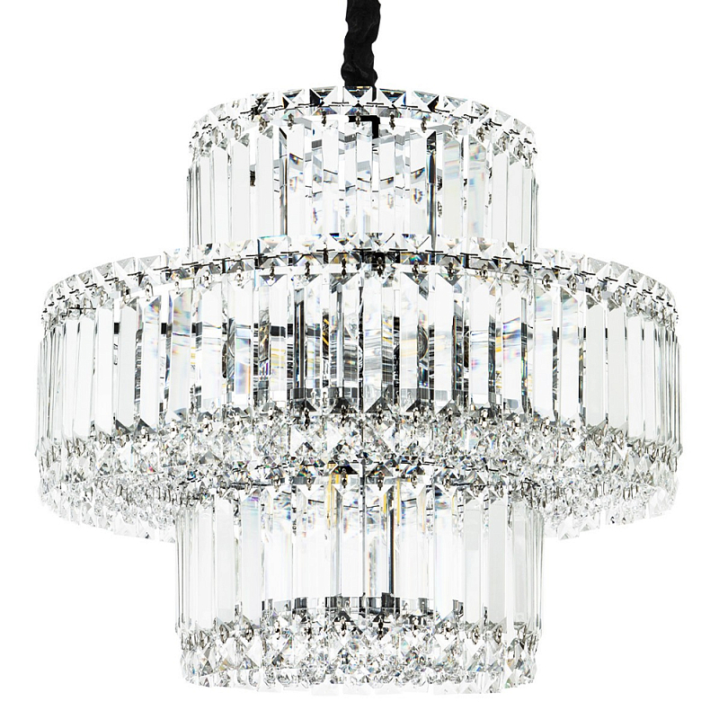 Круглая люстра с хрустальным декором Harmonica Crystal Round Chrome Chandelier Прозрачное Стекло Хром Круглая люстра с хрустальным декором Harmonica Crystal Round Chrome Chandelier Прозрачное Стекло Хром в Орле | Loft Concept