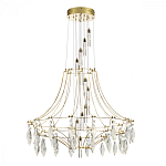 Люстра подвесная из металла с хрустальными прозрачными подвесками Quasar 81 варинант исполнения - 3 | Loft Concept в Орле