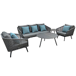 Диван трехместный уличный серый Gray Fiber варинант исполнения - 4 | Loft Concept в Орле