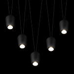 Подвесной светильник черными плафонами на длинных пересекающихся тросах Construction варинант исполнения - 4 | Loft Concept в Орле