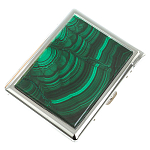 Портсигар на 10 сигарет с газовой зажигалкой из натурального камня Малахит Stone Cigarettes Cases варинант исполнения - 1 | Loft Concept в Орле