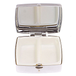 Таблетница карманная квадратная с 2-мя отделениями с зеркалом и накладкой из натуральных камней Малахит Хризоколла Silver Stone Pillboxes варинант исполнения - 3 | Loft Concept в Орле