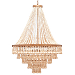 Многоярусная люстра украшенная круглыми деревянными бусами Wooden Beads Chandelier L варинант исполнения - 3 | Loft Concept в Орле