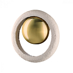 Бра с бежевым текстурным кольцом и латунным шаром в центре Tactile  варинант исполнения - 1 | Loft Concept в Орле