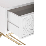 Приставной столик с выдвижным ящиком  White Table Carved Pattern варинант исполнения - 3 | Loft Concept в Орле