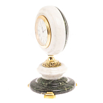 Часы настольные бронзовые из натуральных камней Мрамор и Змеевик Stone Clock варинант исполнения - 8 | Loft Concept в Орле