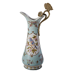 Кувшин с цветочным рисунком и бронзовой ручкой Blue Garden варинант исполнения - 1 | Loft Concept в Орле