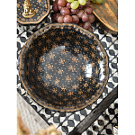 Блюдо черного цвета из фрафора на бронзовых ножках Eden Garden porcelain and bronze варинант исполнения - 4 | Loft Concept в Орле