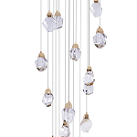 Большая каскадная люстра с хрустальными плафонами Esme Crystal Brass Cascade Chandelier 25 варинант исполнения - 3 | Loft Concept в Орле