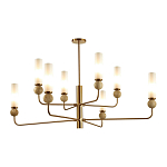 Люстра на штанге с 8-ю цилиндрическими матовыми плафонами и шарами из камня Orb Essence варинант исполнения - 8 | Loft Concept в Орле