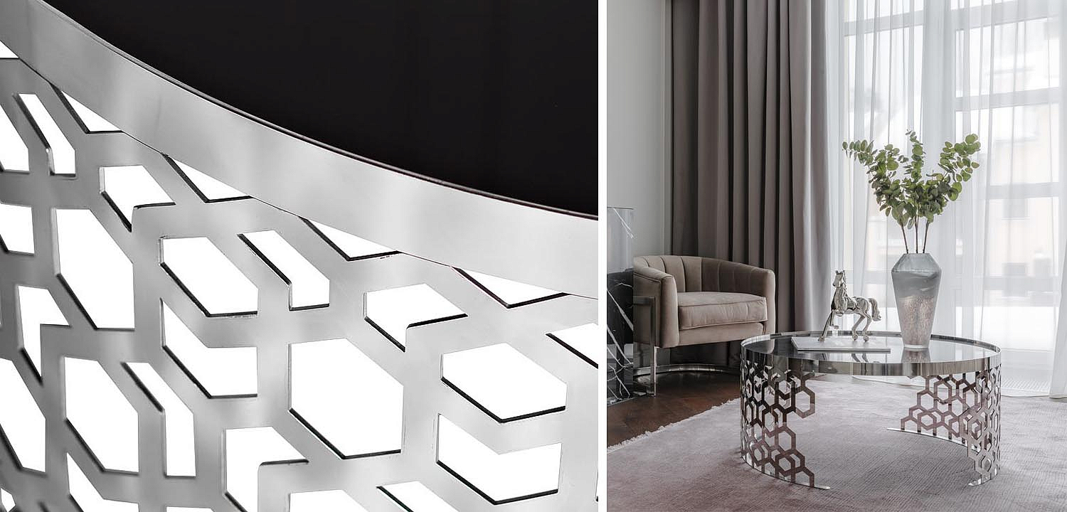 Кофейный стол Yen Geometry Table Silver 90 Кофейный стол Yen Geometry Table Silver 90 - Loft-Concept в Орле