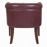 Кресло низкое из натуральной кожи на 4-х деревянных ножках из массива бука Chloe Leather Armchair vine варинант исполнения - 3 | Loft Concept в Орле