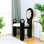 Стул черный из дерева с круглой спинкой Chair in Neoclassical Style варинант исполнения - 3 | Loft Concept в Орле