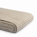 Плед из шерсти бежевого цвета с бахромой Waffle Comfort варинант исполнения - 3 | Loft Concept в Орле