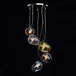 Люстра каскадная с 5-ю разноцветными стеклянными плафонами Kaleido варинант исполнения - 3 | Loft Concept в Орле