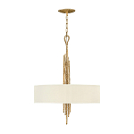 Люстра подвесная с широким белым текстильным абажуром и вертикальными декоративными элементами Hinkley варинант исполнения - 2 | Loft Concept в Орле