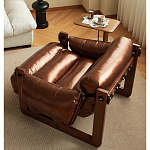 Кресло-диван кожаное на деревянном каркасе Medieval Furniture варинант исполнения - 1 | Loft Concept в Орле