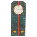 Часы погон ВС подарочные настольные из натурального камня Змеевик Military Clock варинант исполнения - 16 | Loft Concept в Орле