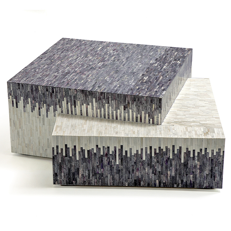 Дизайнерский журнальный стол с инкрустацией Plateau Coffee Table  ivory ( слоновая кость ) Перламутровый в Орле | Loft Concept 