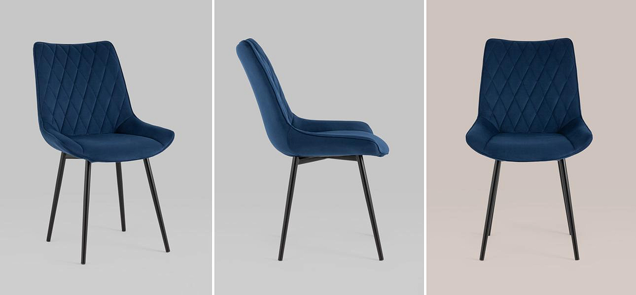 Стул Seoul S Chair Синий велюр Стул Seoul S Chair Синий велюр - Loft-Concept в Орле