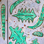 Премиальный Шкаф Defoliation двухстворчатый роспись зеленые листья  варинант исполнения - 5 | Loft Concept в Орле