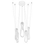 Подвесной светильник белого цвета с 6-ю изогнутыми плафонами Flow Loop варинант исполнения - 4 | Loft Concept в Орле