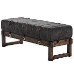 Банкетка Duncan винтажная черная кожа варинант исполнения - 3 | Loft Concept в Орле