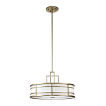 Подвесной светильник цвета латунь с белым матовым плафоном с геометрическим рисунком Feiss варинант исполнения - 7 | Loft Concept в Орле