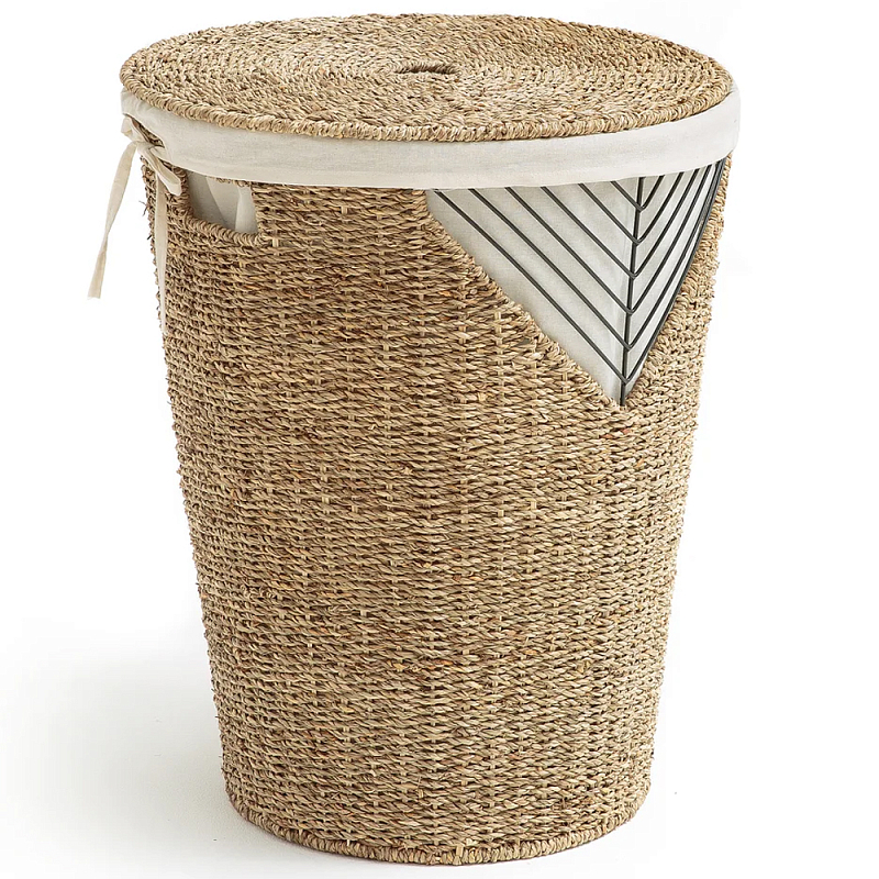 Плетеная корзина для белья Juste Wicker Basket Бежевый Черный в Орле | Loft Concept 