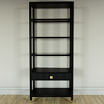 Стеллаж Elsa Dreams Black со стеклянными полками и ящиком варинант исполнения - 4 | Loft Concept в Орле